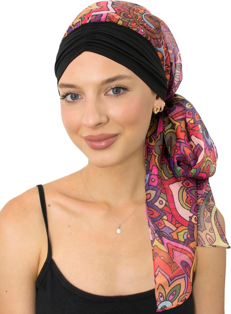 CAPLORD Head Scarf for Women Skull Cap Chemo Patients Headwear Cancer Hair Loss Scarf Headwrap Cover Hat Turban Covering Wrap - Image 1